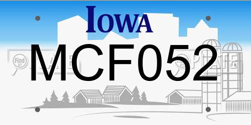 MCF052 Iowa License Plate