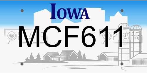 MCF611 Iowa License Plate