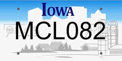 MCL082 Iowa License Plate