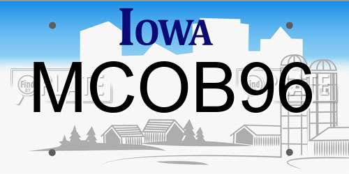 MCOB96 Iowa License Plate