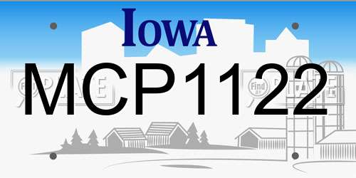 MCP1122 Iowa License Plate