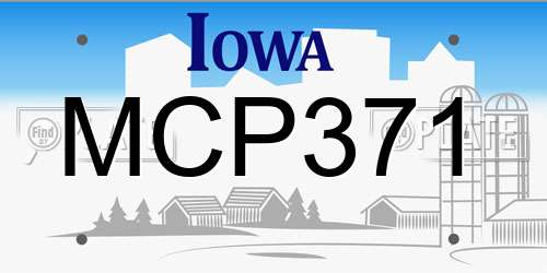 MCP371 Iowa License Plate