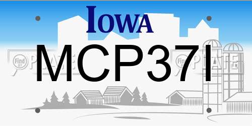 MCP37I Iowa License Plate