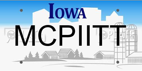 MCPIITT Iowa License Plate