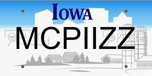 MCPIIZZ Iowa License Plate