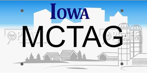 MCTAG Iowa License Plate