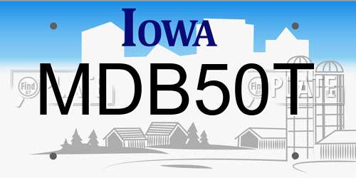 MDB50T Iowa License Plate