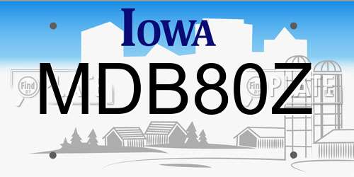 MDB80Z Iowa License Plate