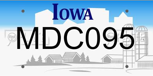 MDC095 Iowa License Plate