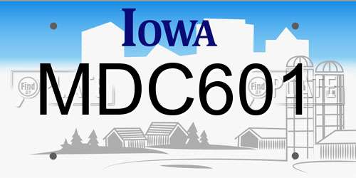 MDC601 Iowa License Plate