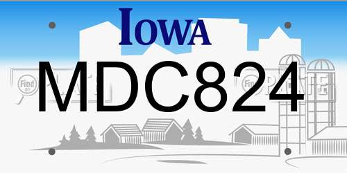 MDC824 Iowa License Plate