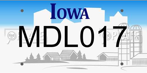 MDL017 Iowa License Plate