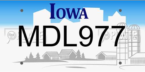 MDL977 Iowa License Plate
