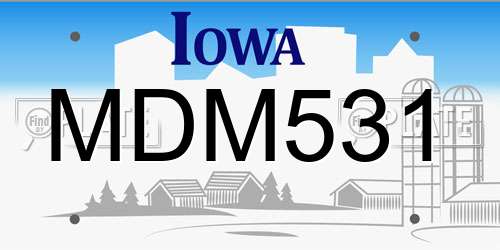 MDM531 Iowa License Plate