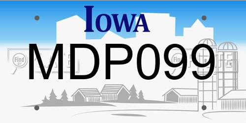 MDP099 Iowa License Plate