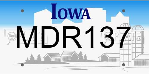 MDR137 Iowa License Plate