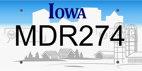 MDR274 Iowa License Plate