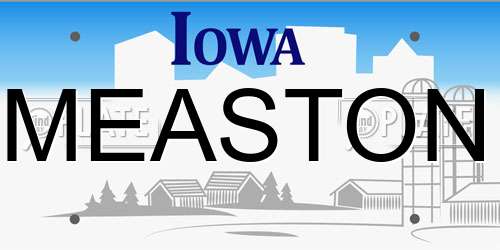 MEASTON Iowa License Plate