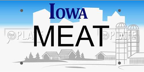 MEAT Iowa License Plate