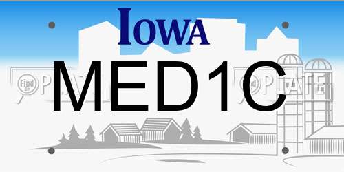 MED1C Iowa License Plate