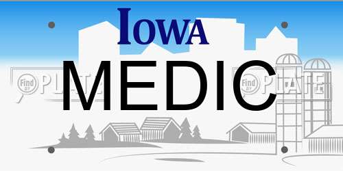 MEDIC Iowa License Plate