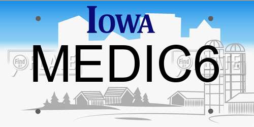 MEDIC6 Iowa License Plate