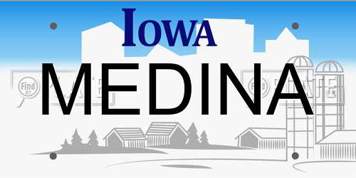 MEDINA Iowa License Plate
