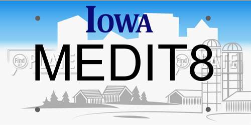 MEDIT8 Iowa License Plate