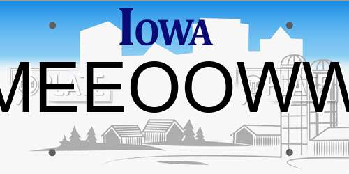 MEEOOWW Iowa License Plate