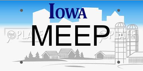 MEEP Iowa License Plate