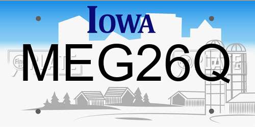 MEG26Q Iowa License Plate