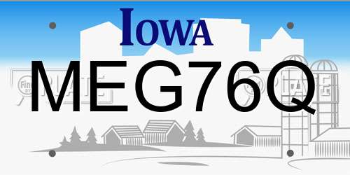 MEG76Q Iowa License Plate