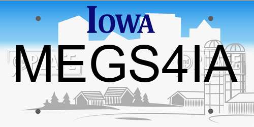 MEGS4IA Iowa License Plate