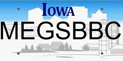 MEGSBBC Iowa License Plate