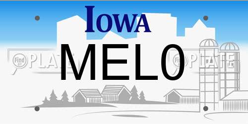 MEL0 Iowa License Plate