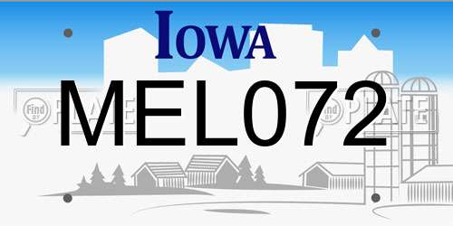 MEL072 Iowa License Plate