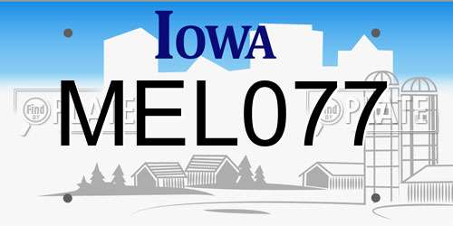 MEL077 Iowa License Plate