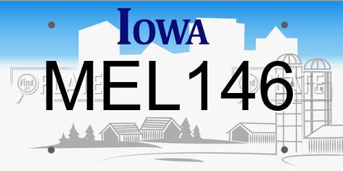 MEL146 Iowa License Plate