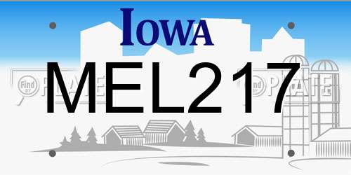 MEL217 Iowa License Plate