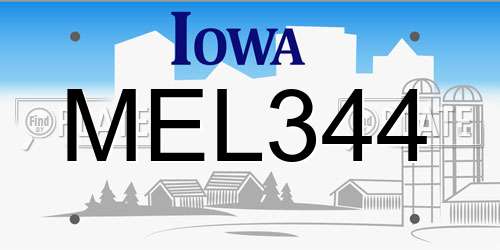 MEL344 Iowa License Plate