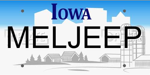 MELJEEP Iowa License Plate