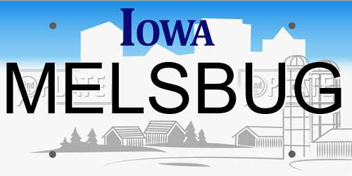 MELSBUG Iowa License Plate