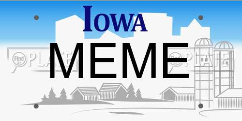 MEME Iowa License Plate