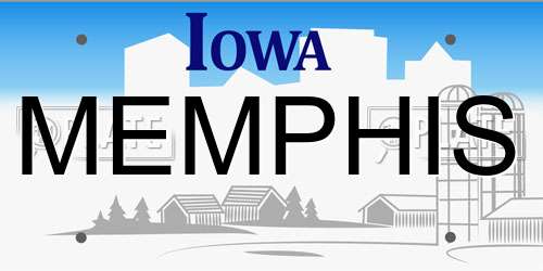 MEMPHIS Iowa License Plate