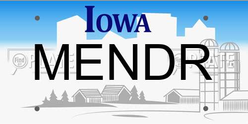 MENDR Iowa License Plate