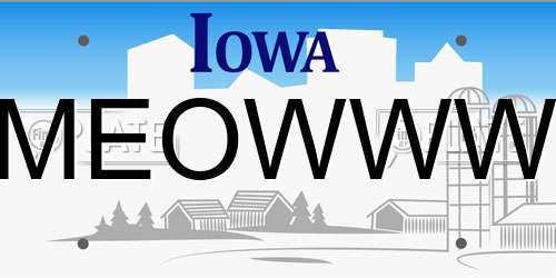 MEOWWW Iowa License Plate