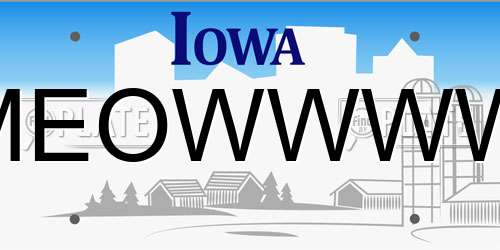 MEOWWWW Iowa License Plate