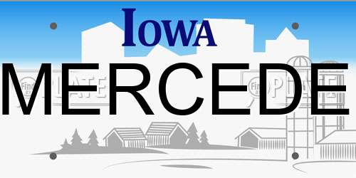 MERCEDE Iowa License Plate
