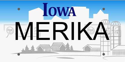 MERIKA Iowa License Plate