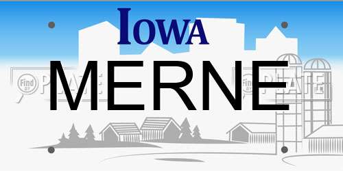 MERNE Iowa License Plate